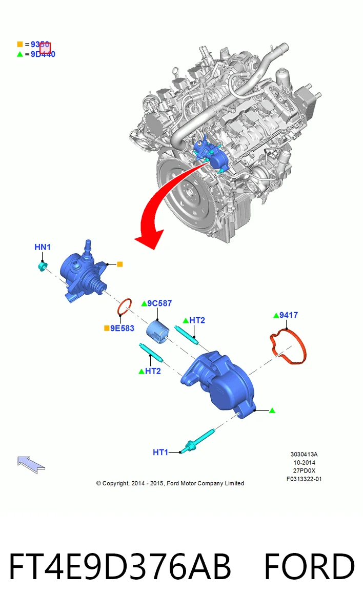 FT4E9D376AB Ford Насос топливный высокого давления (ТНВД)