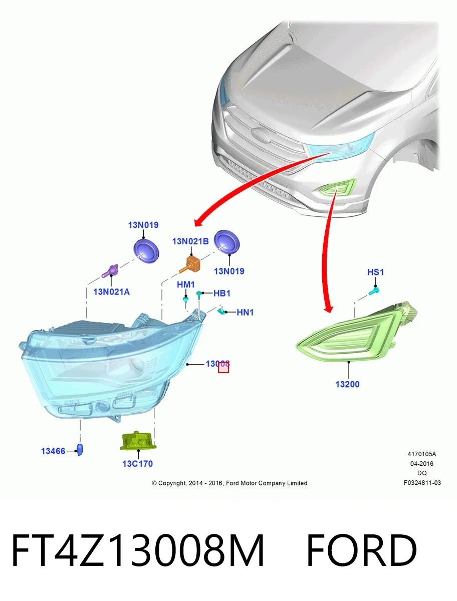 FT4Z13008M Ford Фара передняя правая