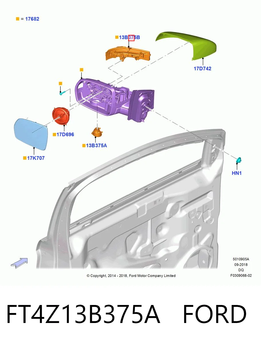 Указатель поворота зеркала, правый Ford 5325271 цена, от 45.60 USD