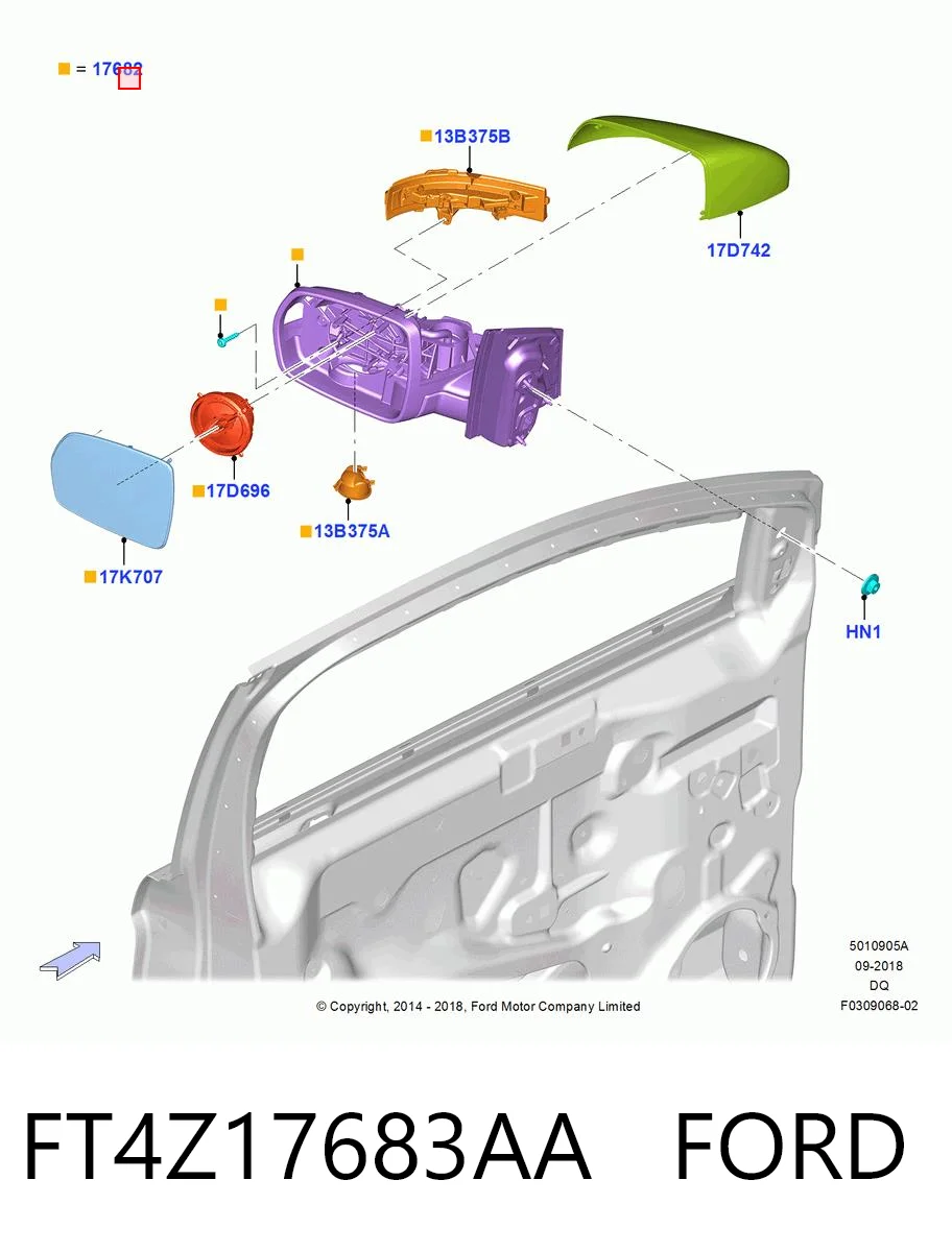 FT4Z17683AA Ford Левое боковое зеркало