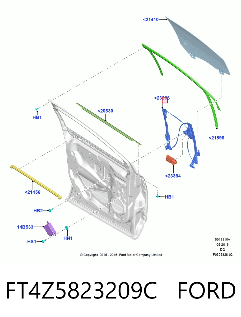Механизм стеклоподъемника водительской двери Ford Edge II внедорожник (CD539) (2014 - 2024) цена, от 18.85 USD