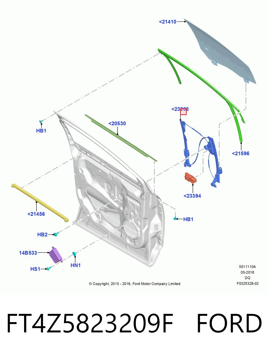 FT4Z5823209F Ford Механизм стеклоподъемника передней левой двери