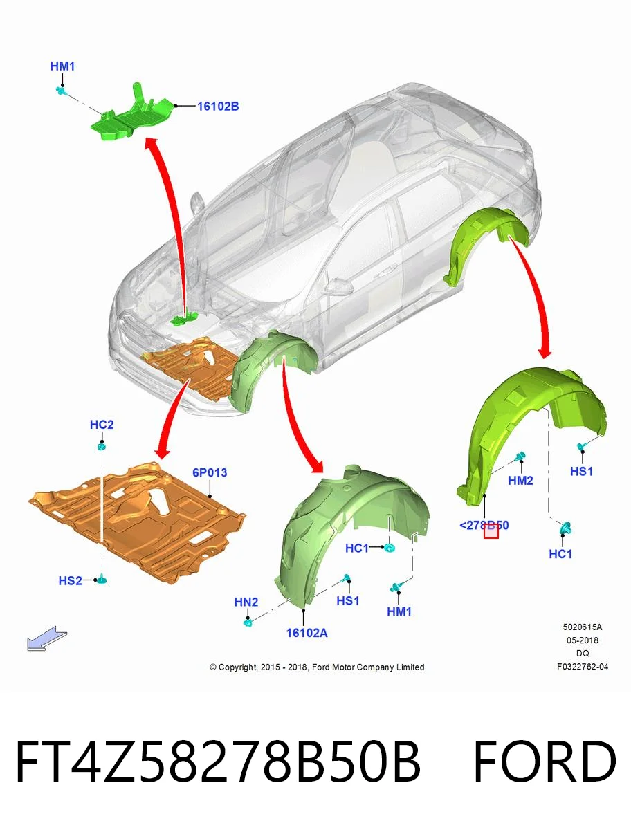 Подкрылок задний правый Ford 5360998 цена, от 21.71 USD