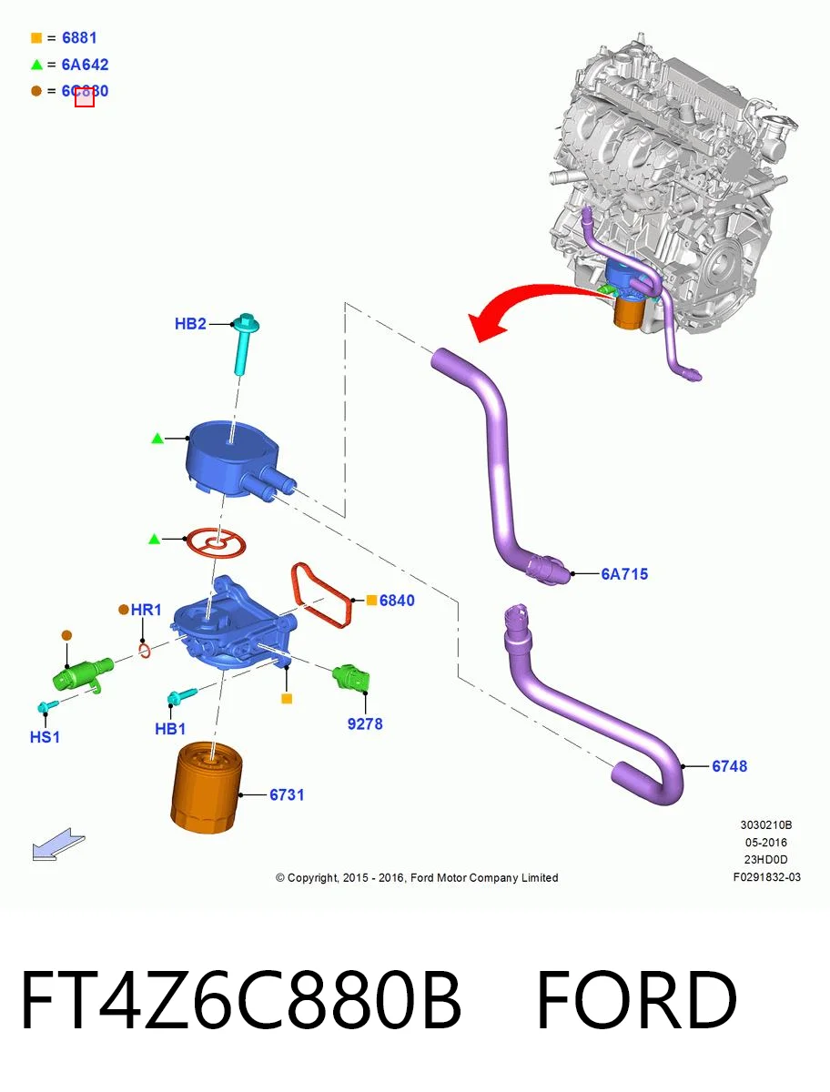 FT4Z6C880B Ford Клапан регулировки давления масла