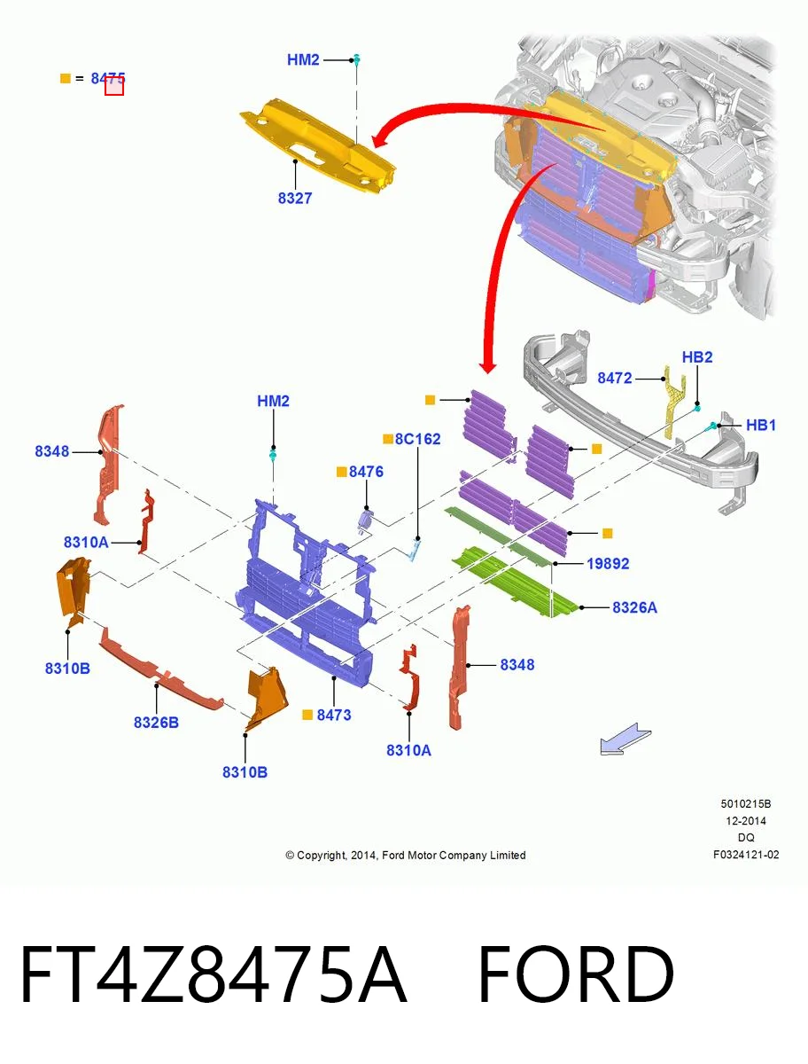 FT4Z8475A Ford Жалюзи радиатора охлаждения