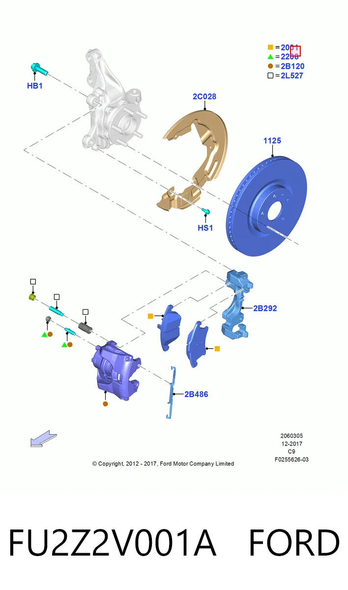 FU2Z2V001A Ford Колодки передние