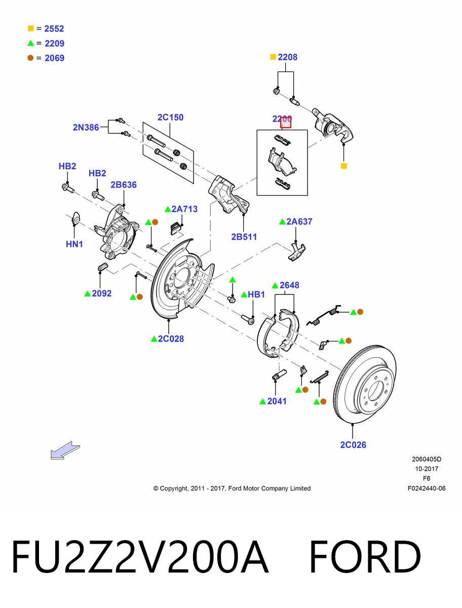 FU2Z2V200A Ford Колодки тормозные дисковые комплект