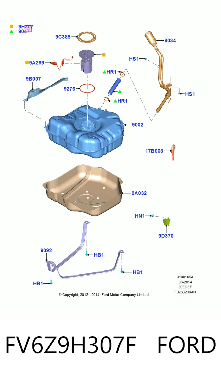 FV6Z9H307F Ford Электробензонасос