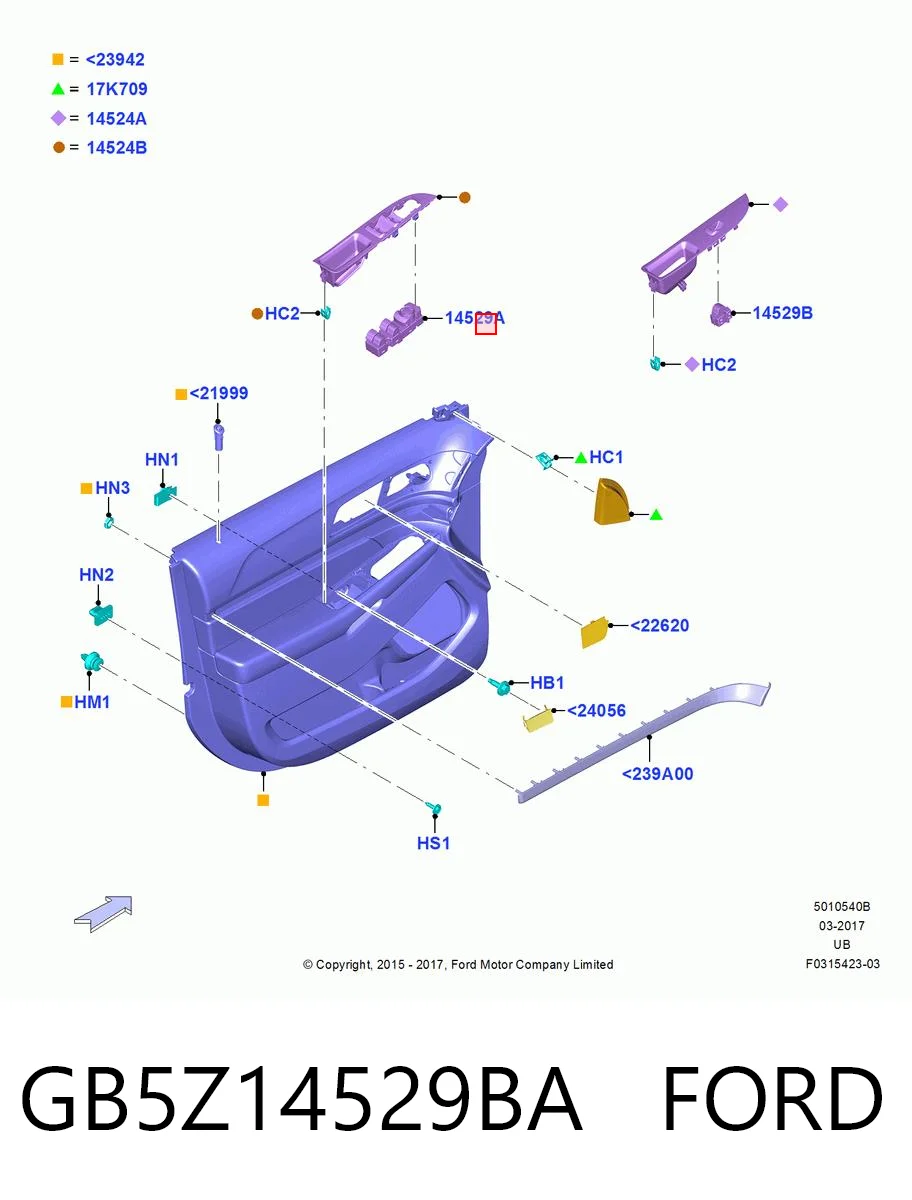 GB5Z14529BA Ford Кнопки переднего левого стекло подъёмника