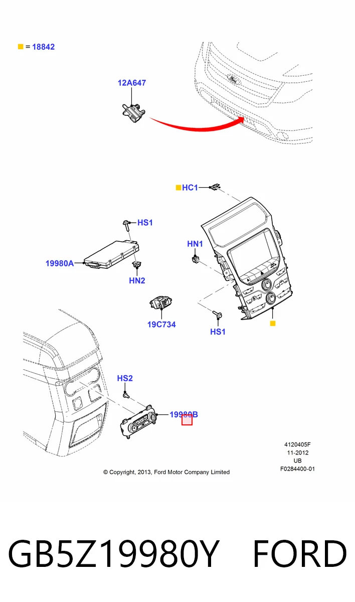 Механизм управления кондиционером на Ford Explorer  U5