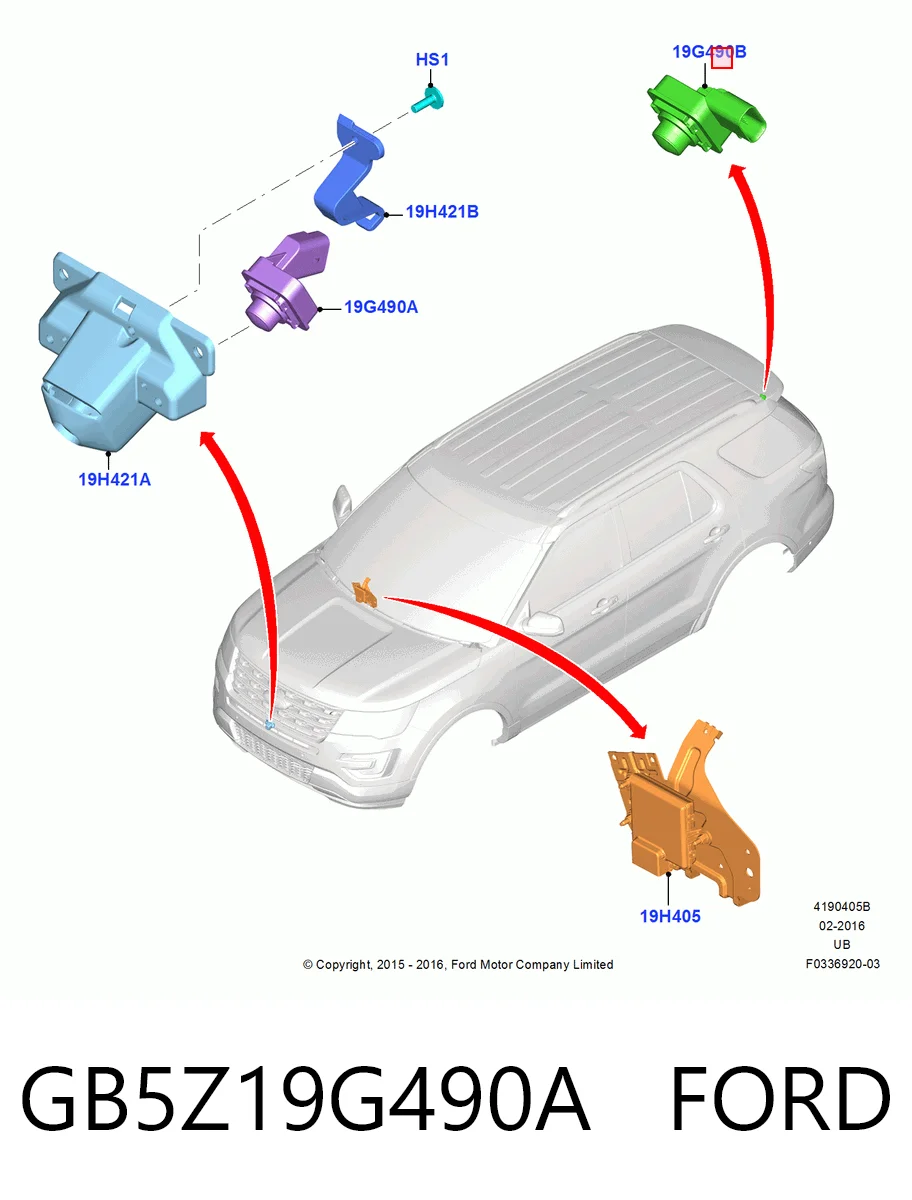 GB5Z19G490A Ford Камера системы обеспечения видимости