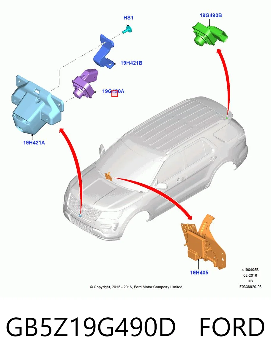 GB5Z19G490D Ford Камера системы обеспечения видимости