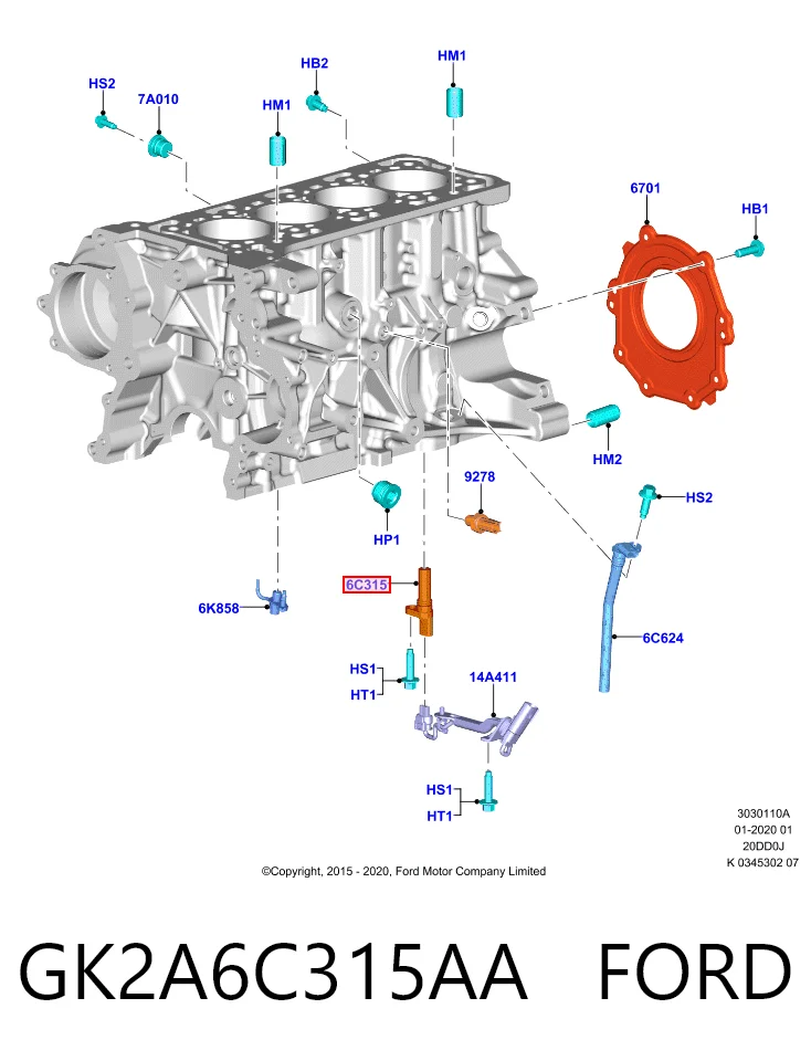 Датчик положения коленчатого вала Ford Transit VII фургон (V363) (2013 - 2026) цена, от 19.37 USD