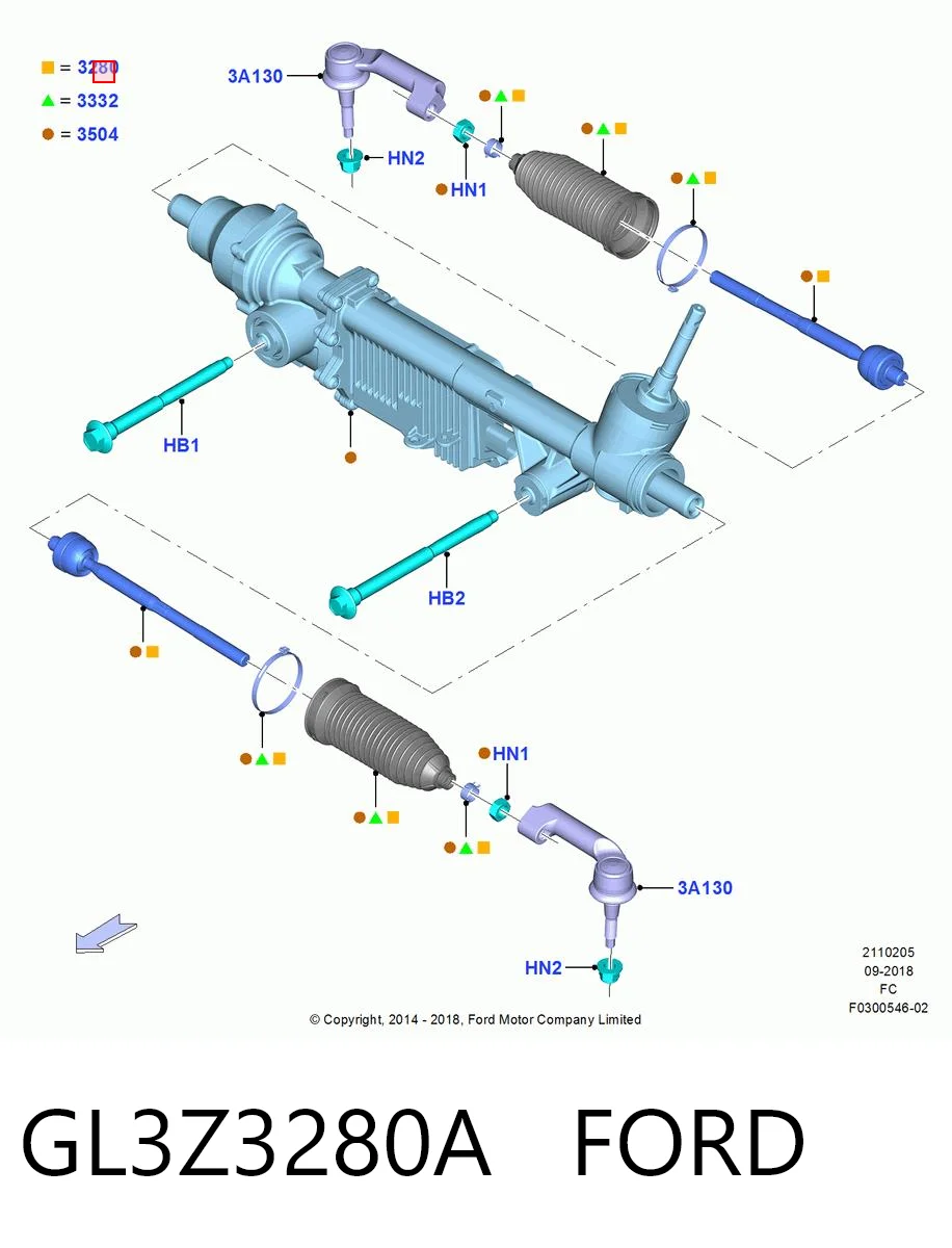 GL3Z3280A Ford Тяги рулевые