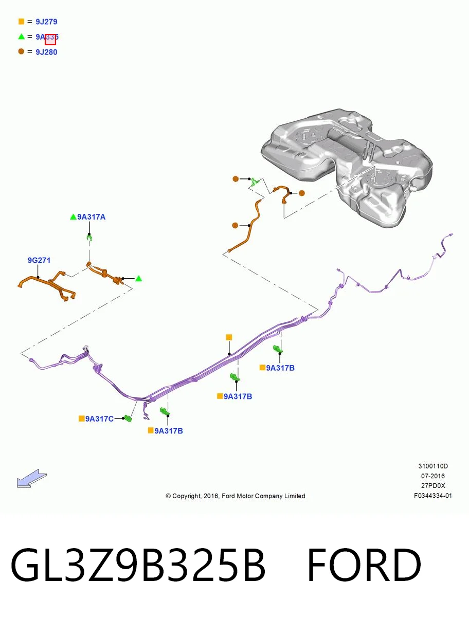 GL3Z9B325B Ford Клапан абсорбера