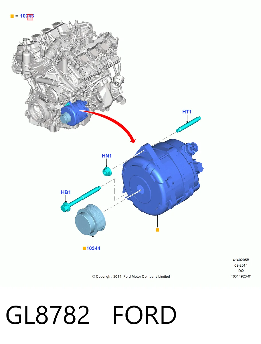 GL8782 Ford Генератор автомобильный