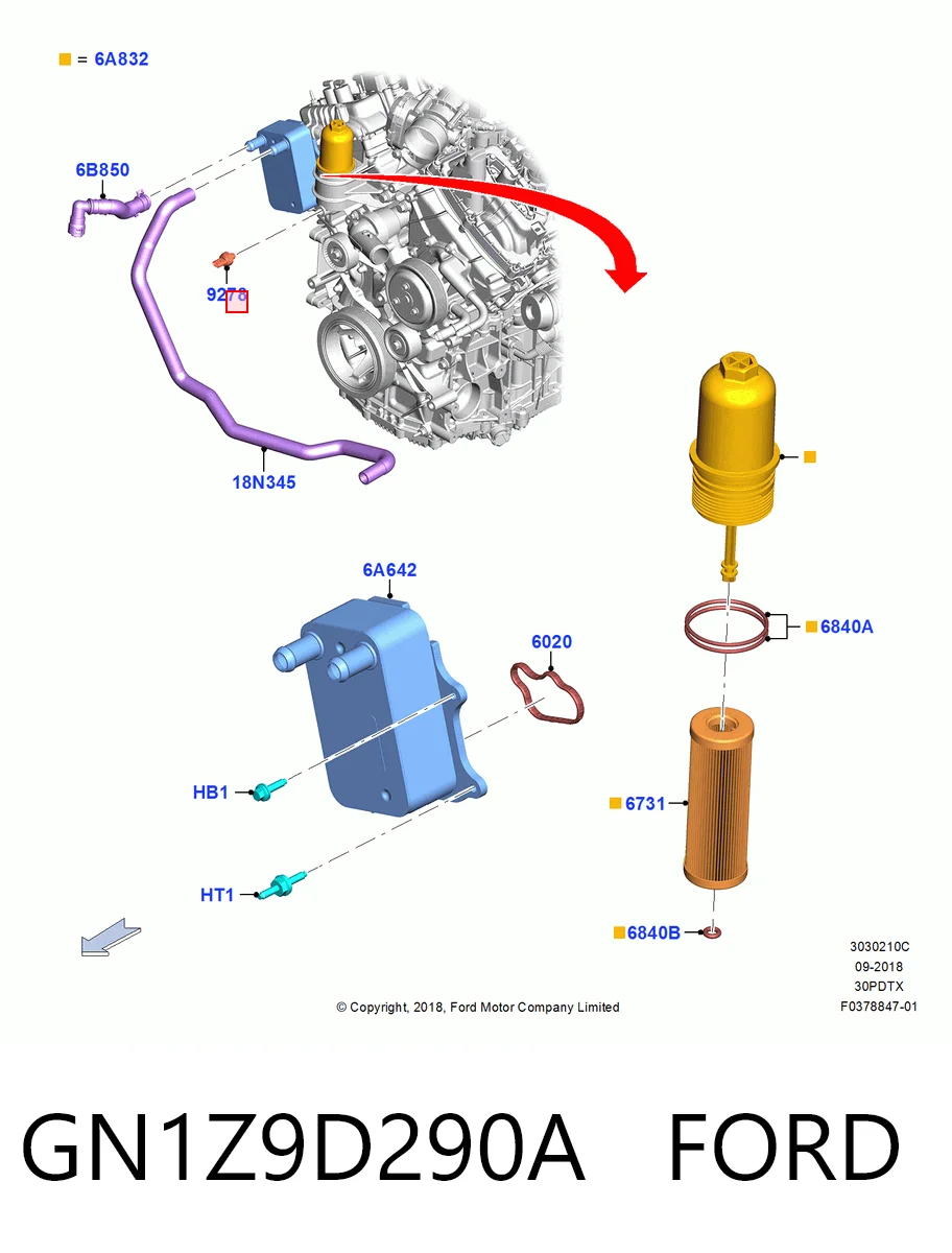 GN1Z9D290A Ford Датчик указателя давления масла