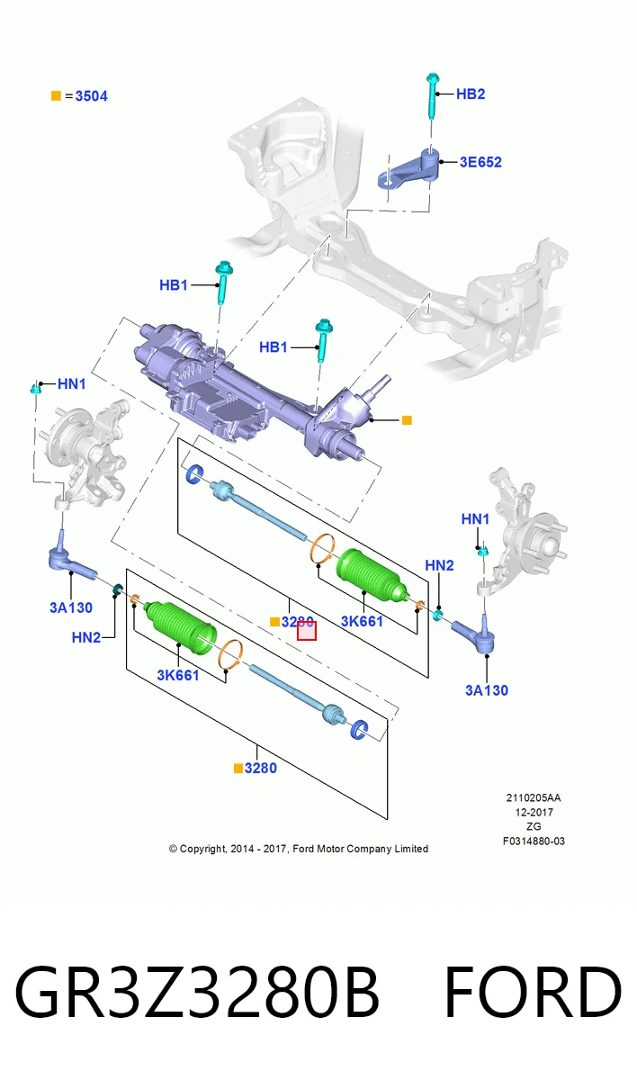 GR3Z3280B Ford Тяги рулевые