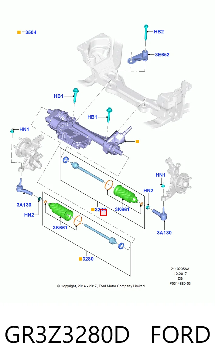 GR3Z3280D Ford Тяги рулевые