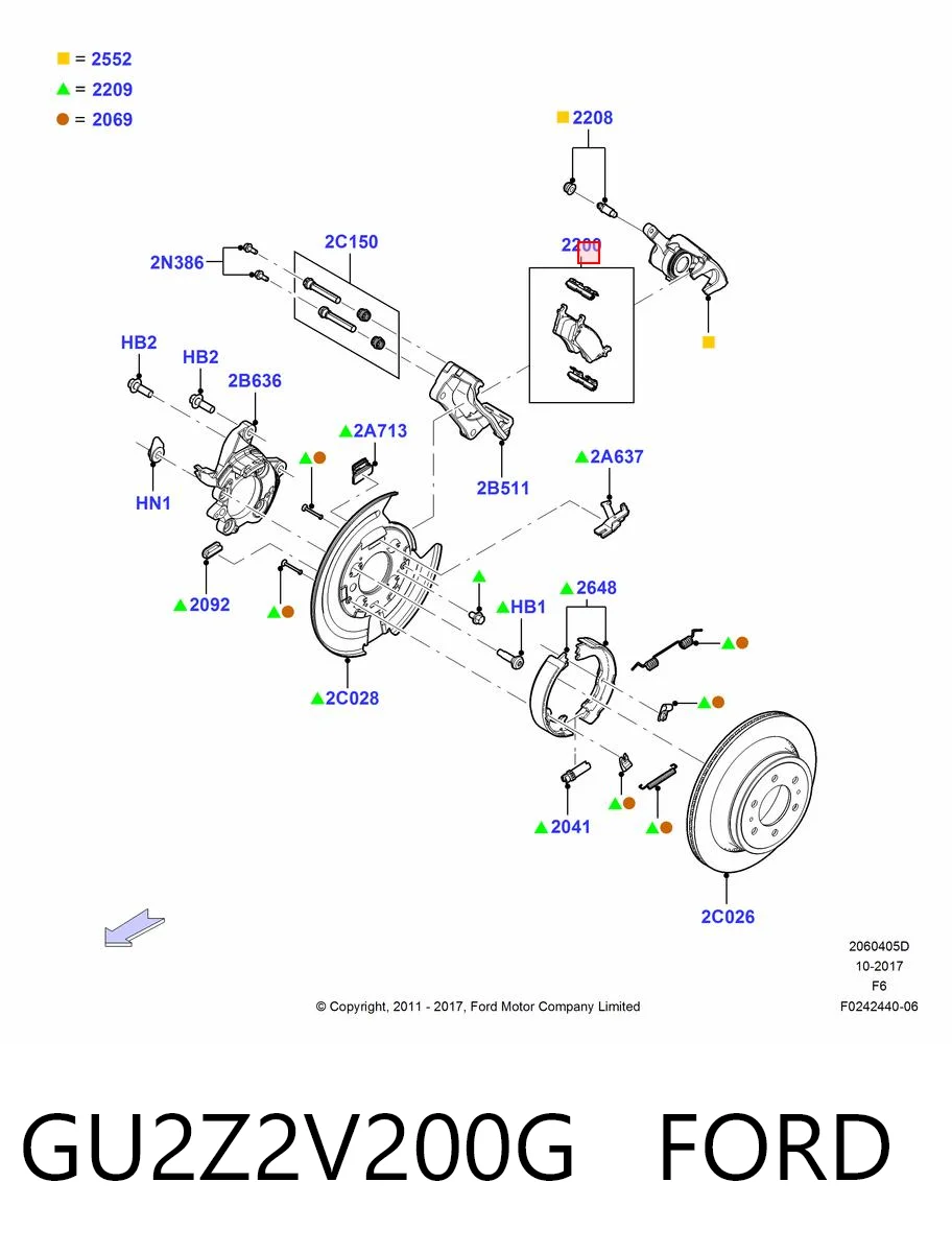 GU2Z2V200G Ford Колодки тормозные дисковые комплект