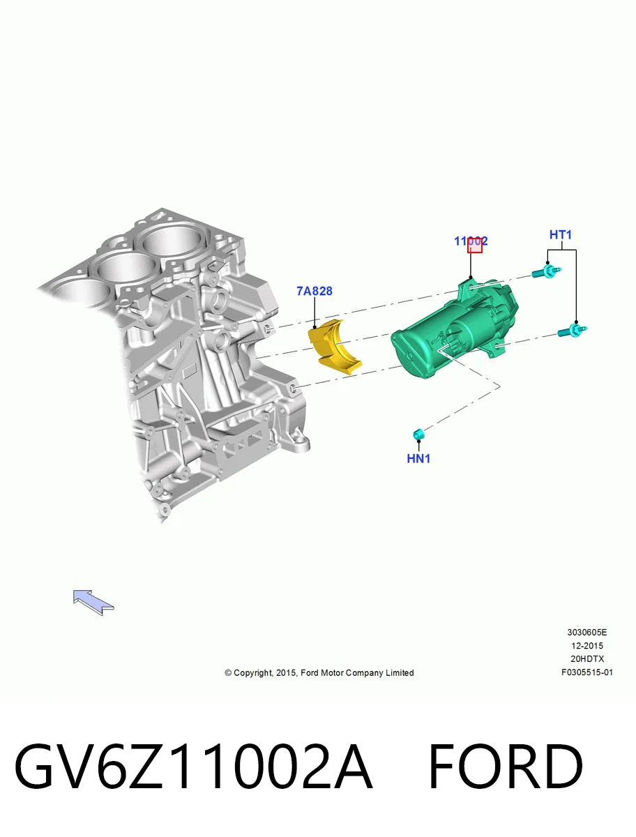 GV6Z11002A Ford Стартер автомобиля