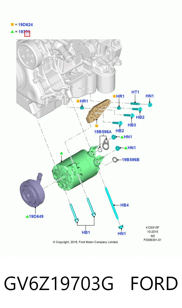 GV6Z19703G Ford Компрессор хладагента