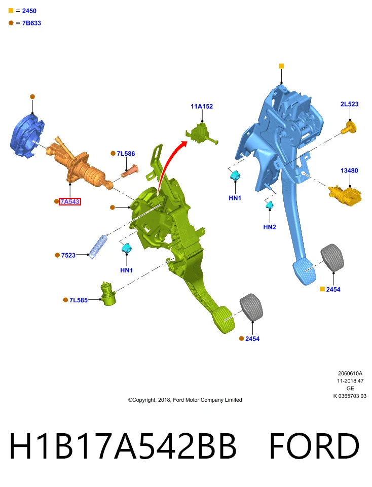 H1B17A542BB Ford Цилиндр сцепления, главный