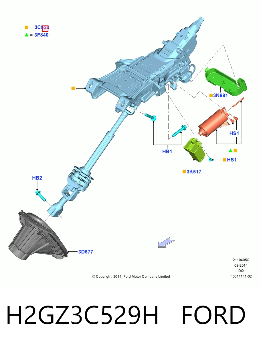 Колонка рулевого управления на Ford Edge II CD539