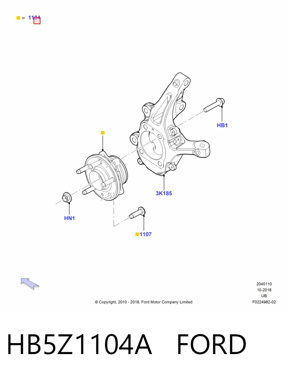 HB5Z1104A Ford Ступица колеса передняя