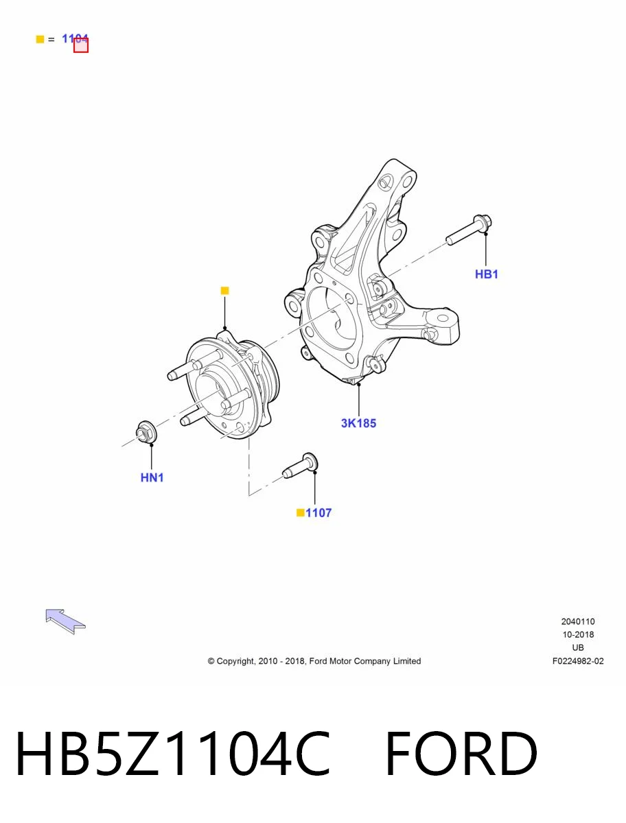 HB5Z1104C Ford Ступица колеса передняя