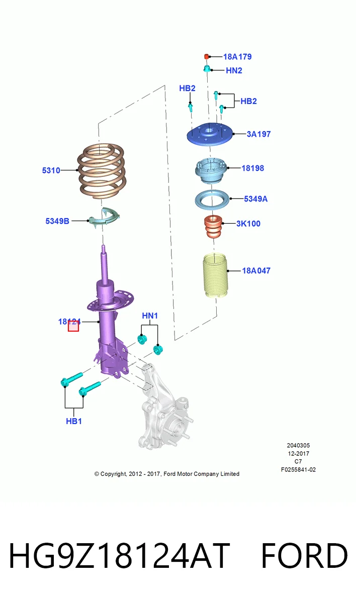 HG9Z18124AT Ford Амортизатор передний левый