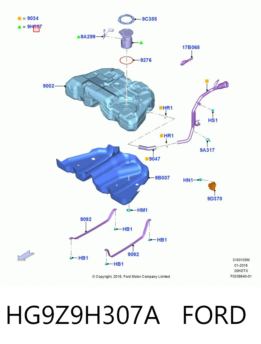 HG9Z9H307A Ford Электробензонасос