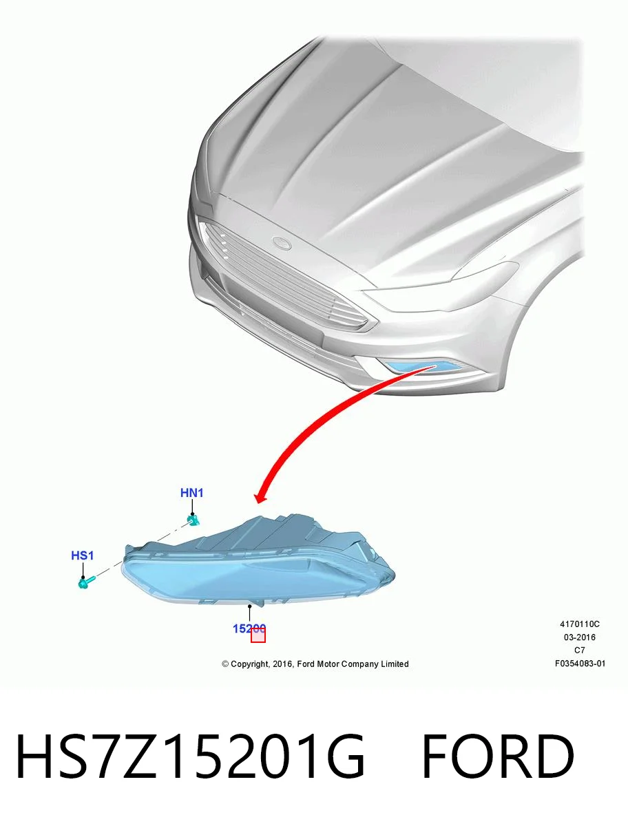 HS7Z15201G Ford Противотуманная фара левая
