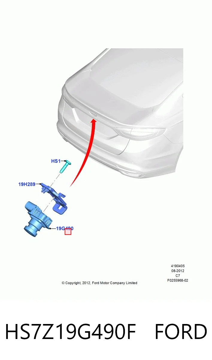 HS7Z19G490F Ford Камера системы обеспечения видимости