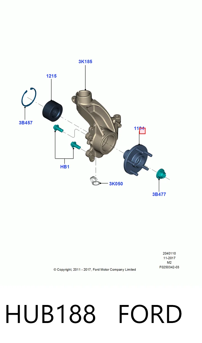 HUB188 Ford Ступица колеса передняя