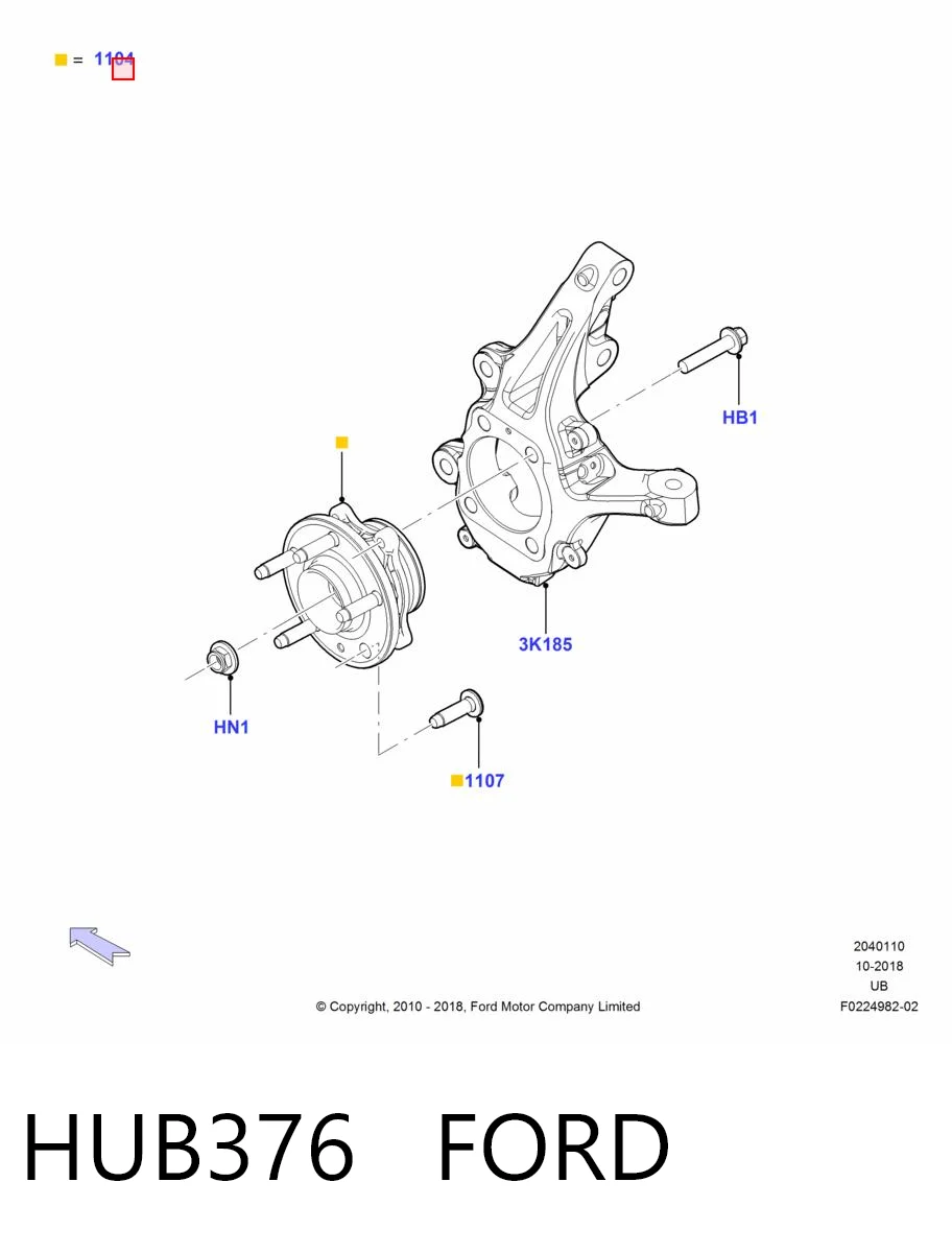 HUB376 Ford Ступица колеса передняя
