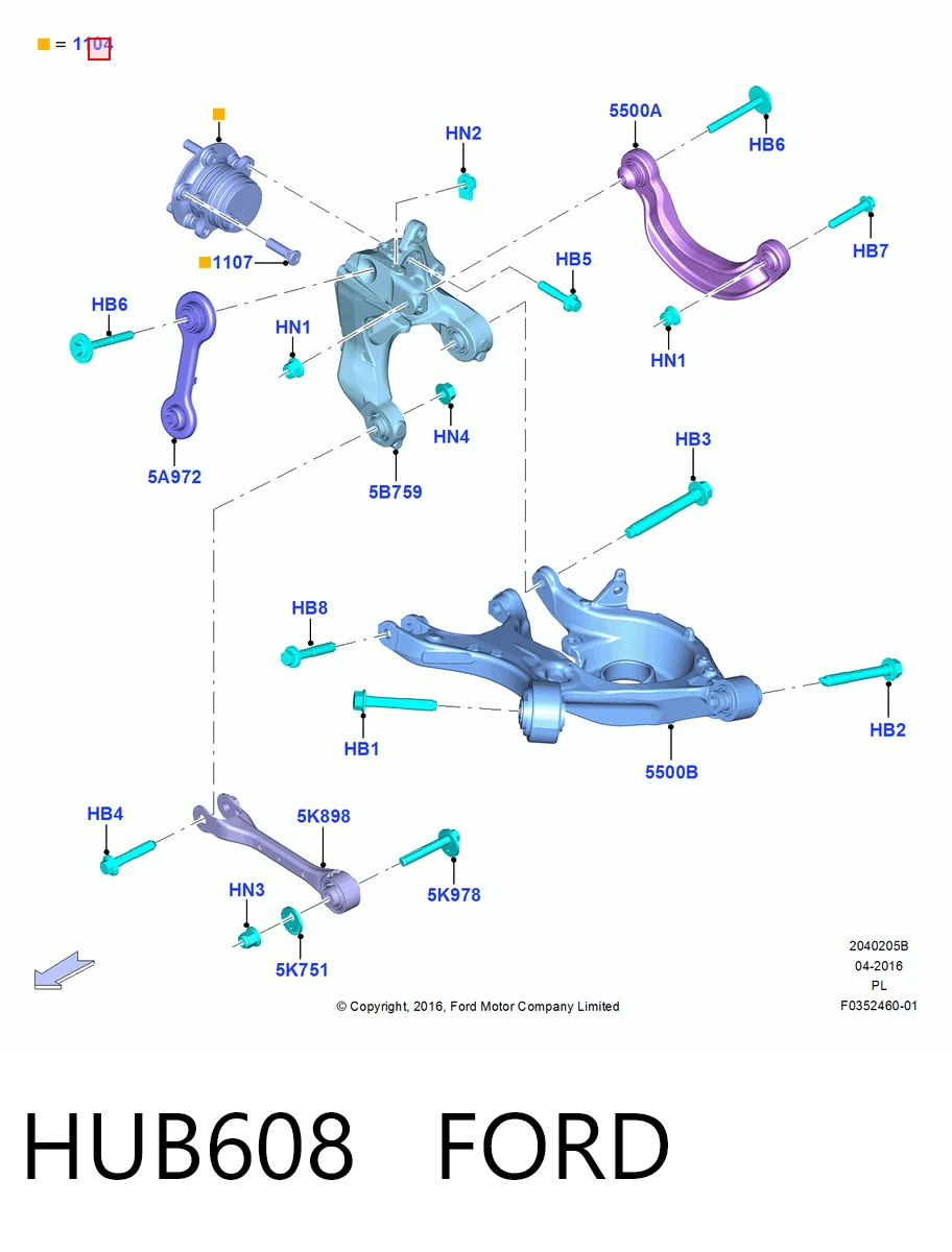 HUB608 Ford Ступица колеса передняя
