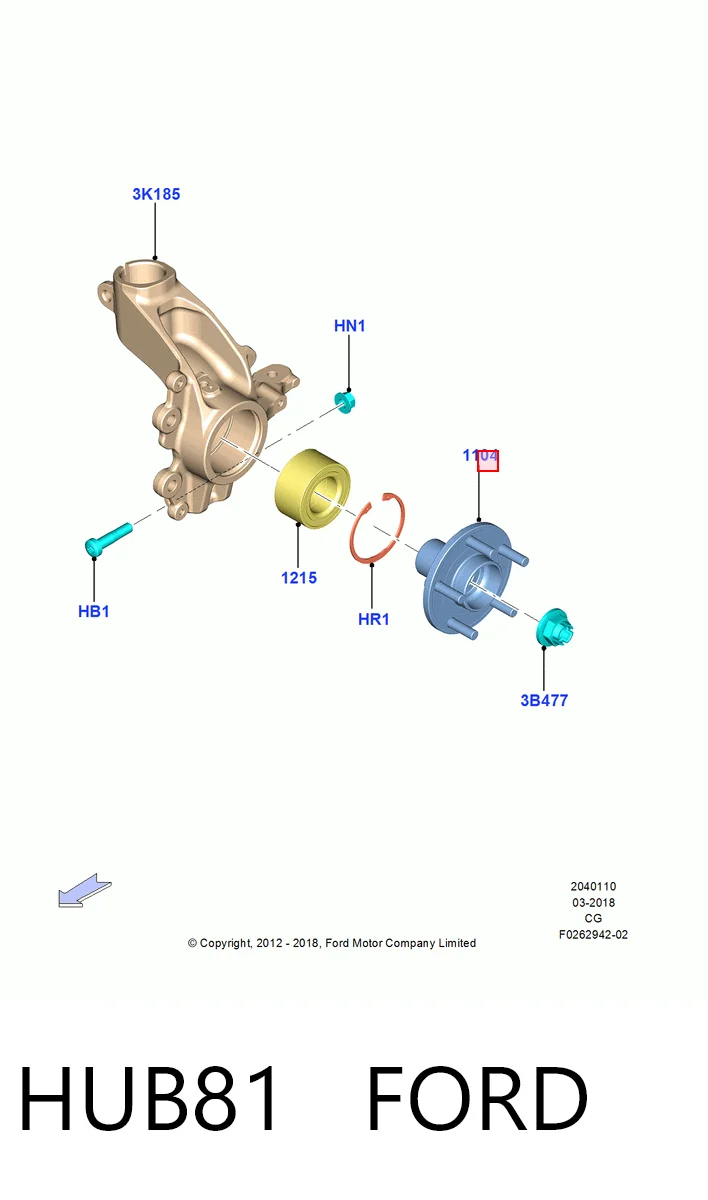 HUB81 Ford Ступица колеса передняя