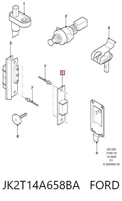 JK2T14A658BA Ford Датчик закрывания дверей (концевой выключатель), сдвижной двери, на кузове