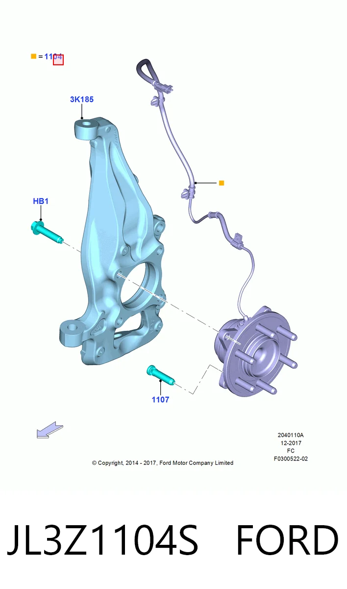 JL3Z1104S Ford Ступица колеса передняя