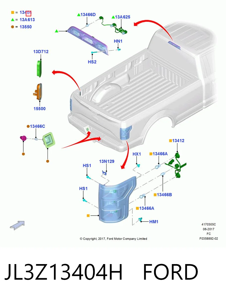 JL3Z13404H Ford Фонари задние