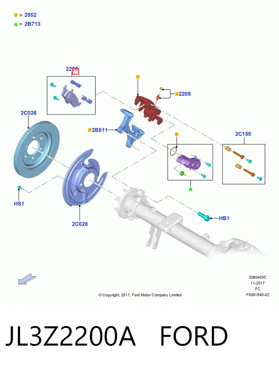 JL3Z2200A Ford Колодки тормозные дисковые комплект