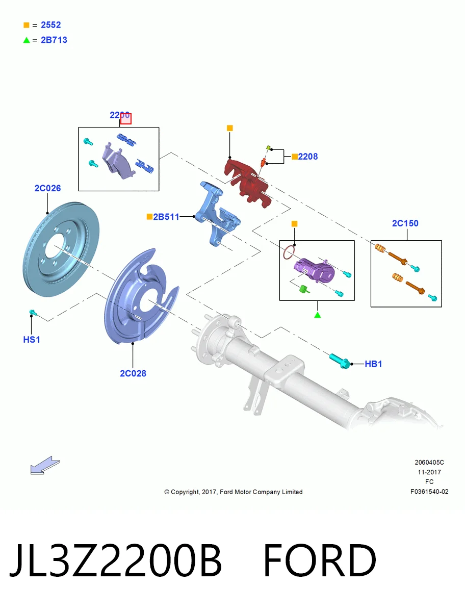 JL3Z2200B Ford Колодки тормозные дисковые комплект