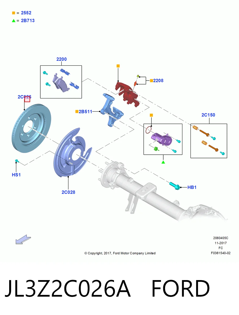 JL3Z2C026A Ford Дисковый тормоз
