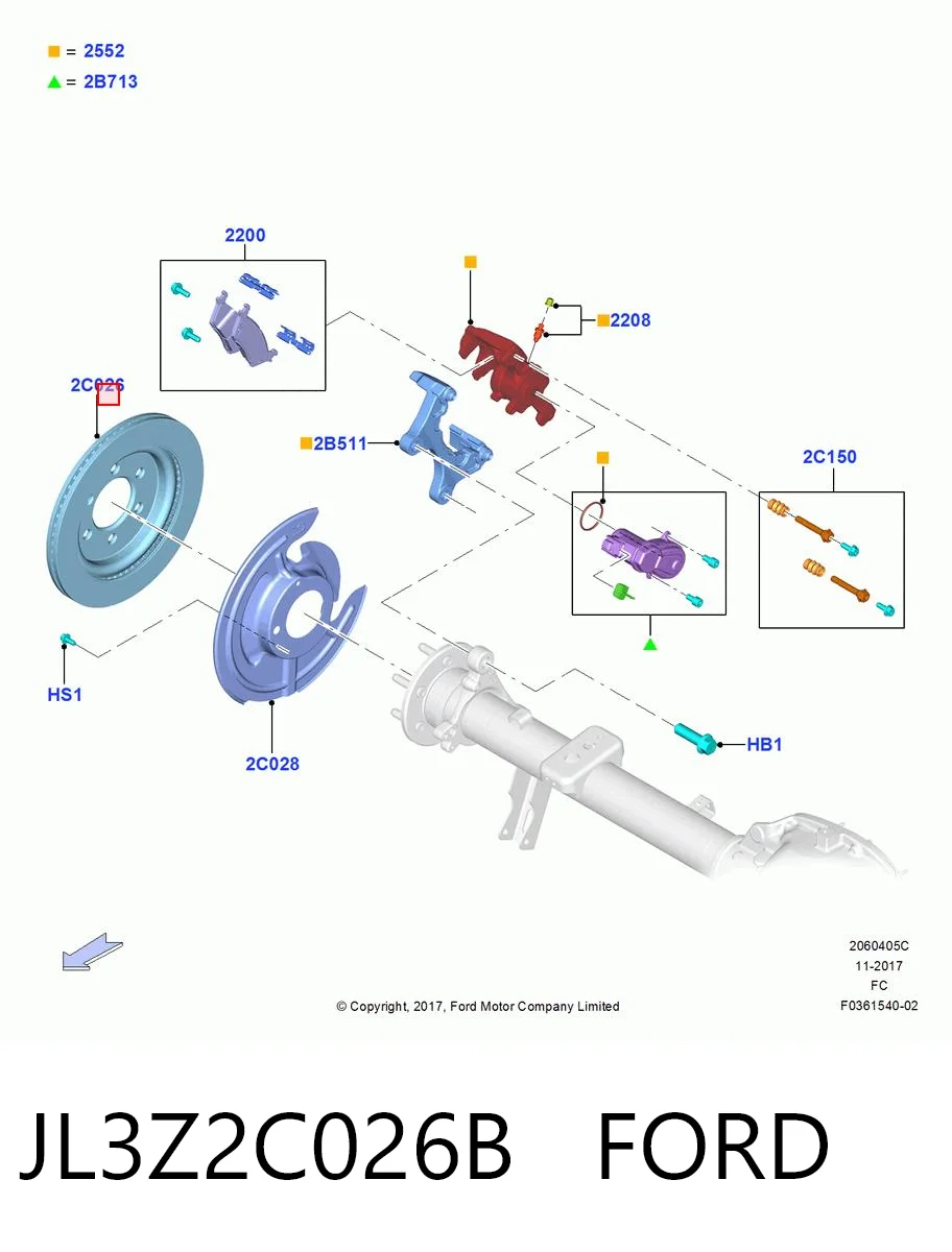 JL3Z2C026B Ford Дисковый тормоз