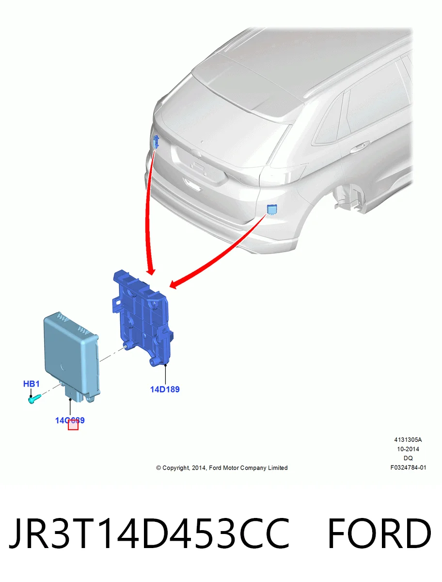 JR3T14D453CC Ford Датчик контроля мертвой зоны задний