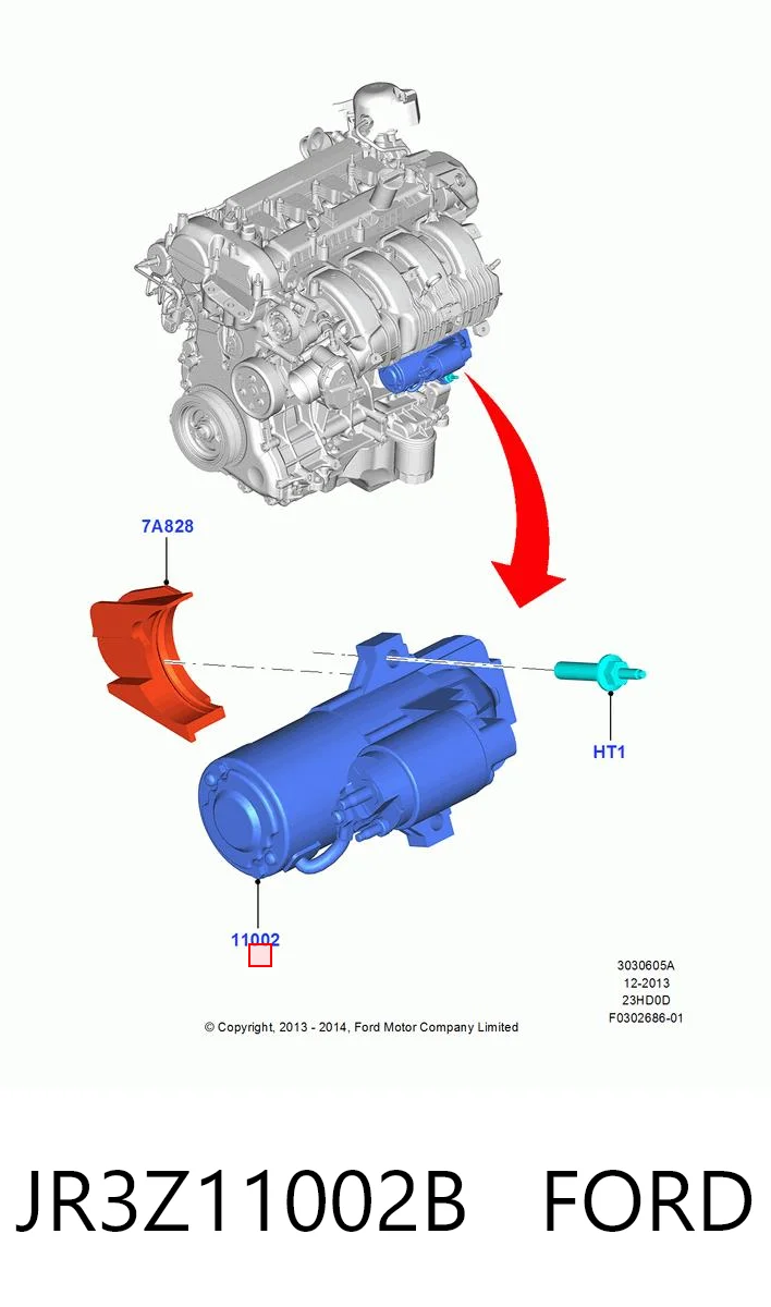 JR3Z11002B Ford Стартер автомобиля