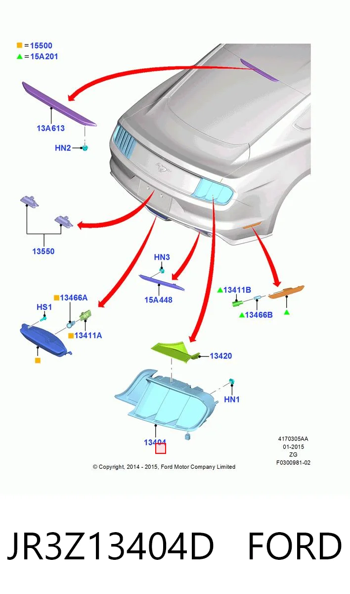 JR3Z13404D Ford Фонари задние