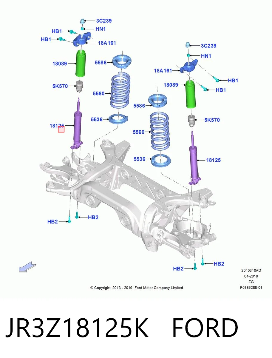 JR3Z18125K Ford Амортизаторы задние
