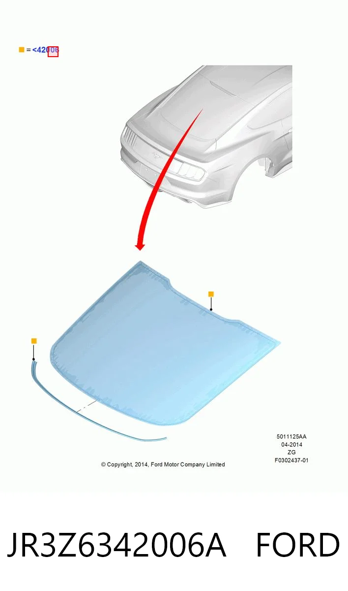 Автомобильное стекло заднее на Ford Mustang VI ZG